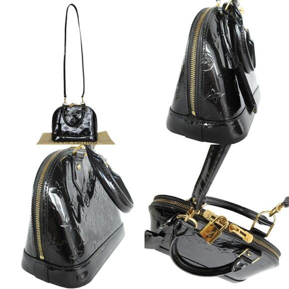 LOUIS VUITTON Black Monogram Leather Alma Shoulder Bag - Picture 3 of 5